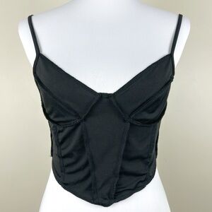 BasicBxxch Bustier Crop Top Small Sweetheart Neckline Black Corset